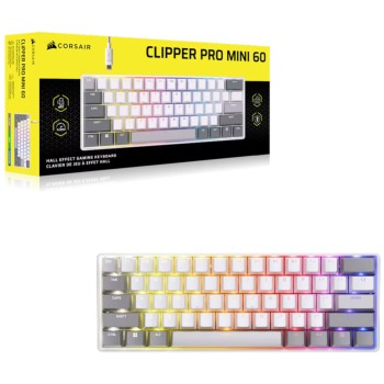 Gaming Tipkovnica Žična Corsair Clipper Pro Mini 60 US | bela RGB (CH-979111J-NA) Gaming Tipkovnica Žična Corsair Clipper Pro Mini 60 US | bela RGB (CH-979111J-NA)