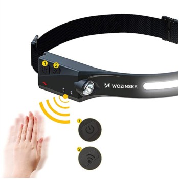 Naglavna svetilka Wozinsky WLC-1200 350lm CREE LED IPX4 z senzorjem gibanja črna (WLC-1200) Naglavna svetilka Wozinsky WLC-1200 350lm CREE LED IPX4 z senzorjem gibanja črna (WLC-1200)