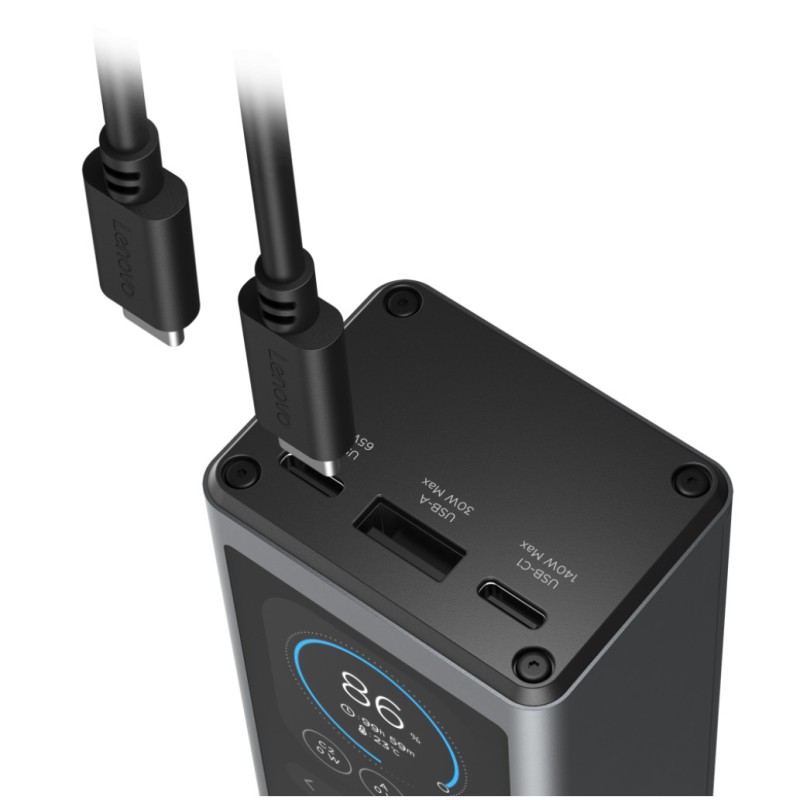 Prenosna baterija Lenovo Powerbank 140W 20000mAh 2xUSB-C 1xUSB-A črno/siva Lenovo Prenosna baterija Lenovo Powerbank 140W 20000mAh 2xUSB-C 1xUSB-A črno/siva