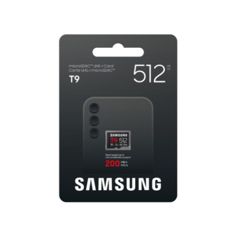 Spominska kartica SDXC 512GB Samsung T9 200MB/130MB/s U3 V30 UHS-I A2 (MB-MH512T/WW) SAMSUNG Spominska kartica SDXC 512GB Samsung T9 200MB/130MB/s U3 V30 UHS-I A2 (MB-MH512T/WW)