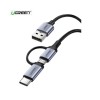Kabel USB-A(m) => Micro USB/USB-C(m) 1,00m pleten ovoj črn Ugreen (30875) UGREEN Kabel USB-A(m) => Micro USB/USB-C(m) 1,00m pleten ovoj črn Ugreen (30875)
