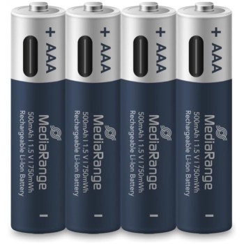 Baterija LR 03 AAA 500mAh polnjenje USB-C 4kom MediaRange (MRBAT160) Baterija LR 03 AAA 500mAh polnjenje USB-C 4kom MediaRange (MRBAT160)