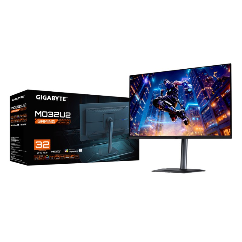 Monitor GigaByte 80 cm (31,5) MO32U2 3840x2160 Gaming 240Hz OLED 0,03ms 2xHDMI DisplayPort 18W USB-C-Out Pivot Zvočniki 2x5W DCI-P3-99% FreeSync Premium PRO HDR10 GIGABYTE Monitor GigaByte 80 cm (31,5) MO32U2 3840x2160 Gaming 240Hz OLED 0,03ms 2xHDMI DisplayPort 18W USB-C-Out Pivot Zvočniki 2x5W DCI-P3-99% FreeSync Premium PRO HDR10