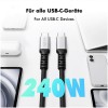 Kabel USB-C (m) => USB-C (m) 2.0 najlon ovoj 1,5m 240W PD 3.1 5A/48V 480Mbps črn LogiLink (CU0282) LOGILINK Kabel USB-C (m) => USB-C (m) 2.0 najlon ovoj 1,5m 240W PD 3.1 5A/48V 480Mbps črn LogiLink (CU0282)