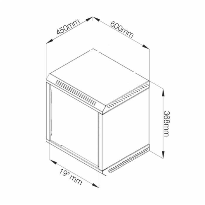 Kabinet zidni 6U 368 600x450 siv Datech + polica (DP.6406.9000) Kabinet zidni 6U 368 600x450 siv Datech + polica (DP.6406.9000)