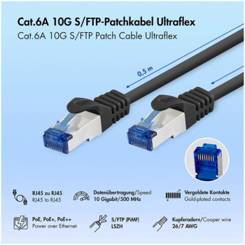 KABEL PATCH SFTP Cat 6A 2,00m RJ45 10Gbit LogiLink Ultraflex črn (C6A053S) KABEL PATCH SFTP Cat 6A 2,00m RJ45 10Gbit LogiLink Ultraflex črn (C6A053S)