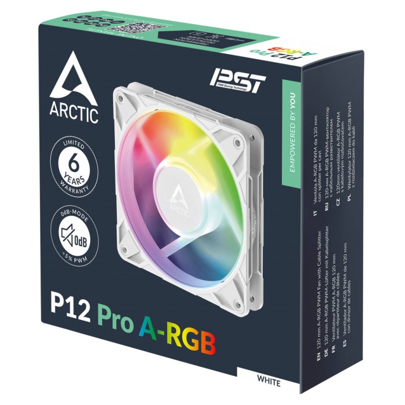 Ventilator Arctic P12 Pro PWM 120mm bela ARGB ARCTIC Ventilator Arctic P12 Pro PWM 120mm bela ARGB