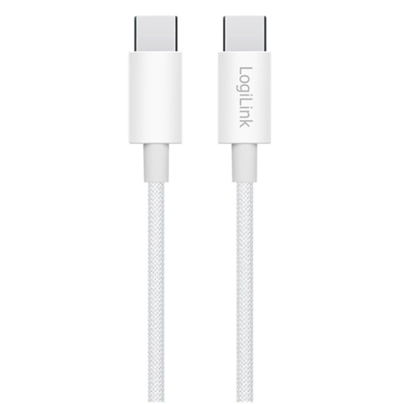 Kabel USB-C (m) => USB-C (m) 2.0 najlon ovoj 0,50m 60W 3A/20V 480Mbps PD3 bel LogiLink (CU0339) LOGILINK Kabel USB-C (m) => USB-C (m) 2.0 najlon ovoj 0,50m 60W 3A/20V 480Mbps PD3 bel LogiLink (CU0339)