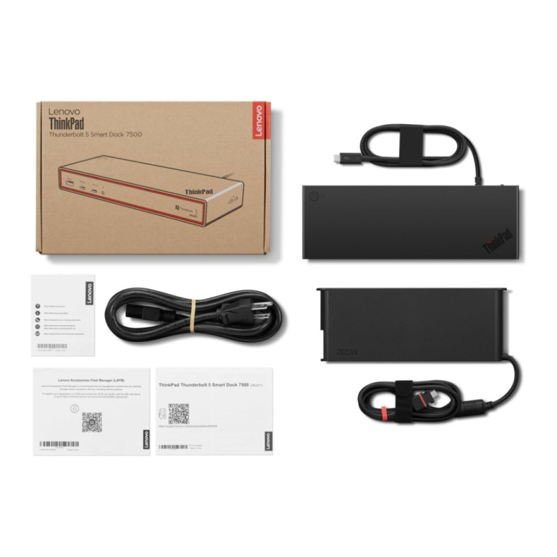 Priklopna postaja USB-C => Lenovo Thunderbolt 5 Smart 7500 1xHDMI 2xDisplayPort 2xUSB3.0 4xUSB-C 265W 1xLAN 2,5Gb 1x3,5mm (40BA0265EU) Lenovo Priklopna postaja USB-C => Lenovo Thunderbolt 5 Smart 7500 1xHDMI 2xDisplayPort 2xUSB3.0 4xUSB-C 265W 1xLAN 2,5Gb 1x3,5mm (40BA0265EU)