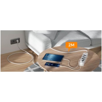 Podaljšek Tessan 307C 2,00m 4x220V 3xUSB-A USB-C bel (TS-307-C) Podaljšek Tessan 307C 2,00m 4x220V 3xUSB-A USB-C bel (TS-307-C)