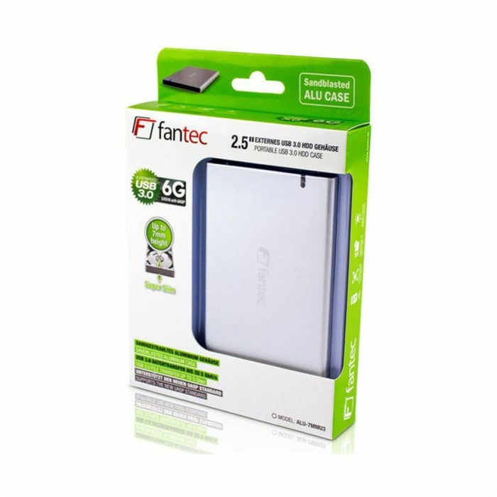 Ohišje za SSD disk 2,5" USB 3.0 ALU-7MMU3 Fantec srebrn (1784 ALU7MMU3) Ohišje za SSD disk 2,5" USB 3.0 ALU-7MMU3 Fantec srebrn (1784 ALU7MMU3)