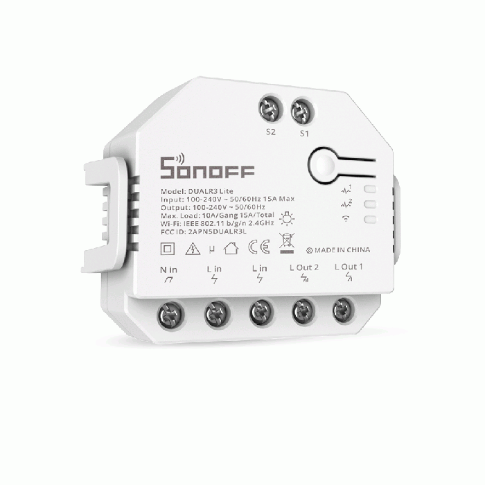 SONOFF pametno stikalo Wi-Fi 2-kanalni, nadzor motorja za rolete DUAL3LITE SONOFF pametno stikalo Wi-Fi 2-kanalni, nadzor motorja za rolete DUAL3LITE